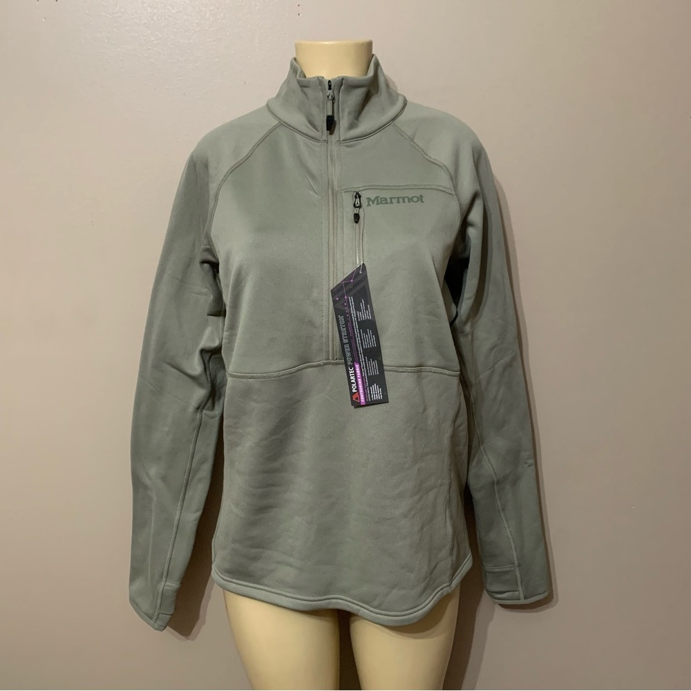Marmot NWT $130 Olden Polartec Half Zip Long Sleeve Top Women’s Sz XL Vetiver
